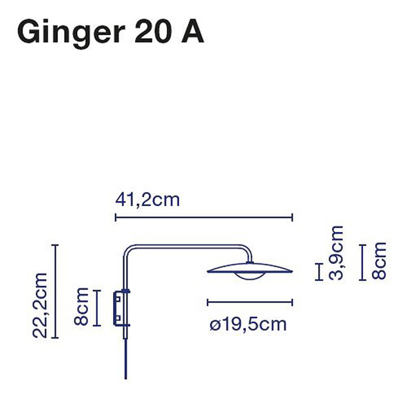Marset Ginger 20 A LED-Wandleuchte mit Stecker in Wenge - SONDERPREIS