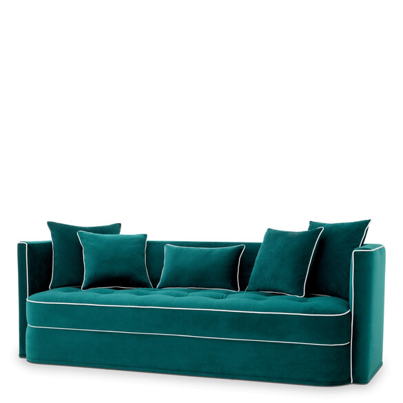 EICHHOLTZ Dorchester Sofa 230 cm, Blauer Samt