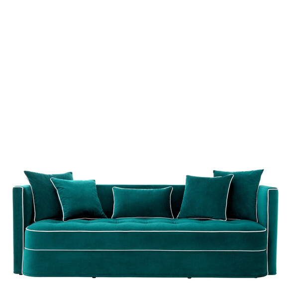 EICHHOLTZ Dorchester Sofa 230 cm, Blauer Samt