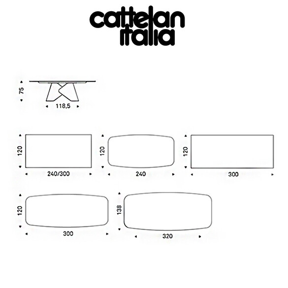 Cattelan Italia SCOTT KERAMIK Esstisch mit Keramikplatte
