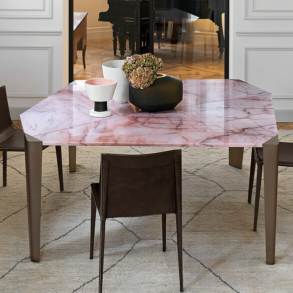 Arketipo MILESTONE Tisch mit Marmorplatte 184x176 cm