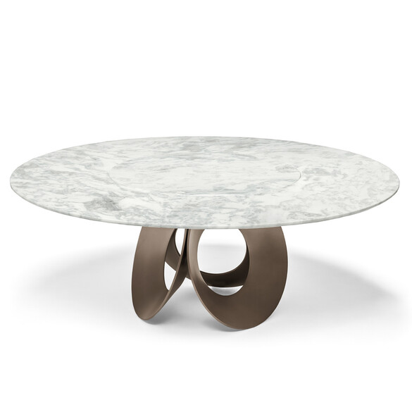 Arketipo ORACLE Tisch mit Marmorplatte Ø 160/220 cm