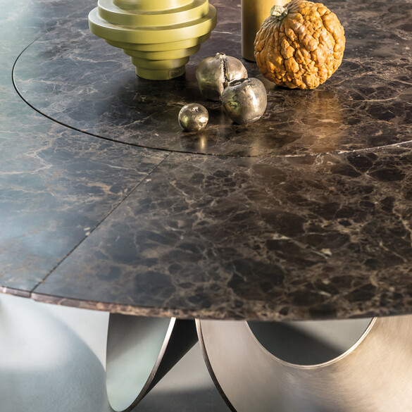Arketipo ORACLE Tisch mit Marmorplatte & Lazy Susan Drehplatte Ø 200 cm