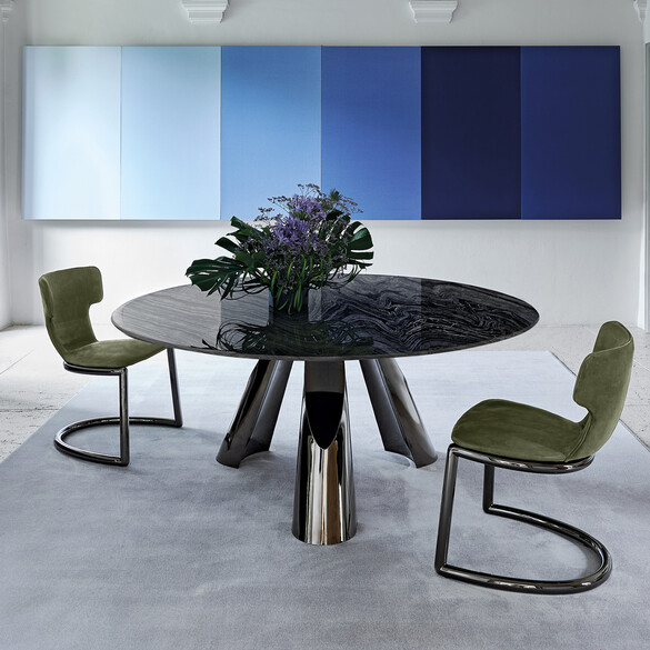 Arketipo PRINCE Tisch mit Marmorplatte Ø 160/220 cm