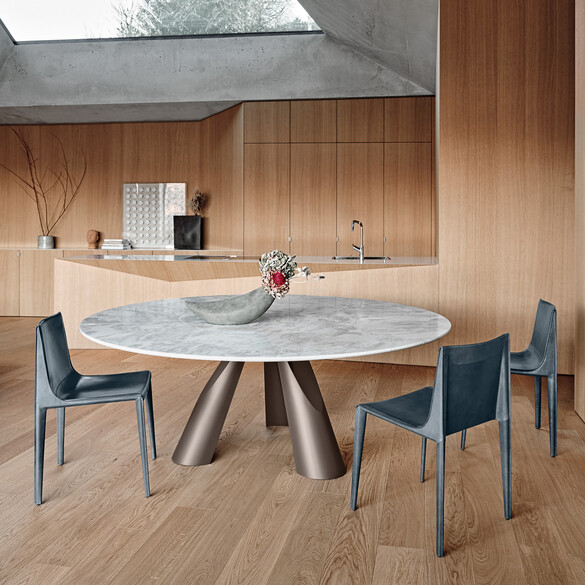 Arketipo PRINCE Tisch mit Marmorplatte Ø 160/220 cm