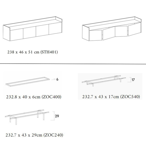 Punt STOCKHOLM Designer Sideboard 238 cm (STH401)