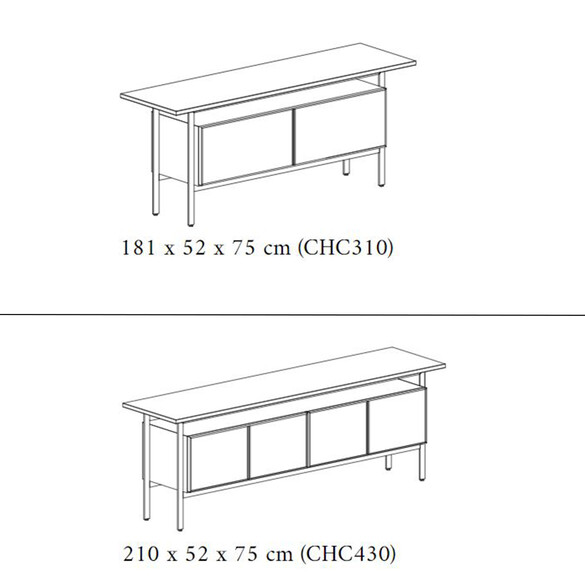 Punt CHICAGO GLASS Designer Anrichte 210/230 cm (CHC310/CHC410)