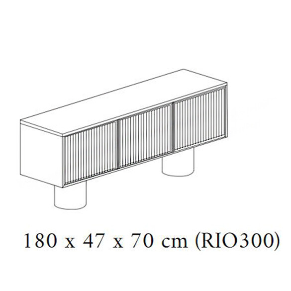 Punt RIO Designer Anrichte 180 cm, 3-trig (RIO300)