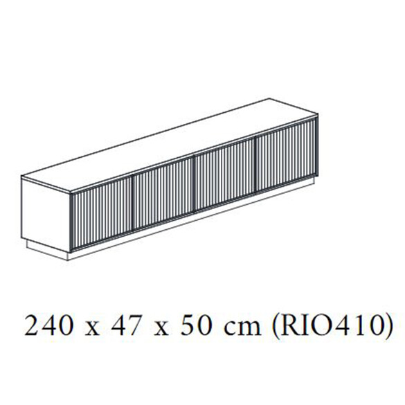 Punt RIO LOW Designer Anrichte 240 cm, 4-trig (RIO410)