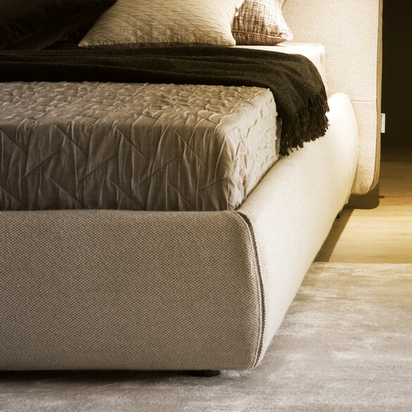 MisuraEmme COSY Bett mit Bettkasten 160x200 cm, Stoff- oder Lederbezug