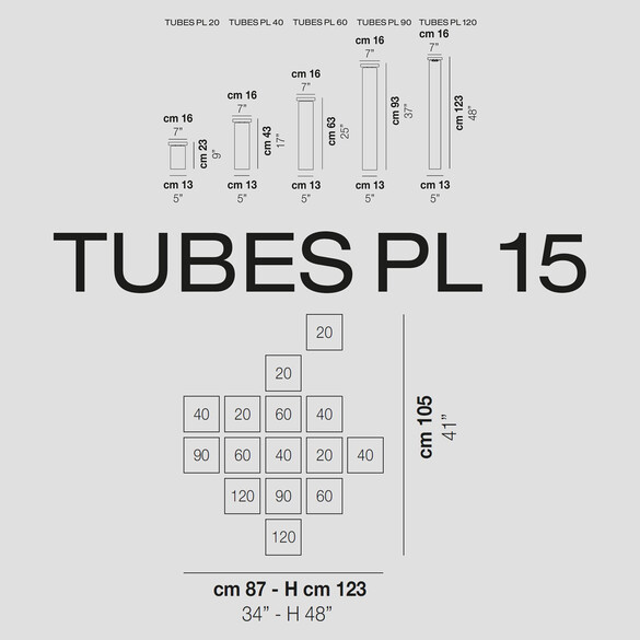 Vistosi Tubes PL 15 Deckenleuchte (E27)