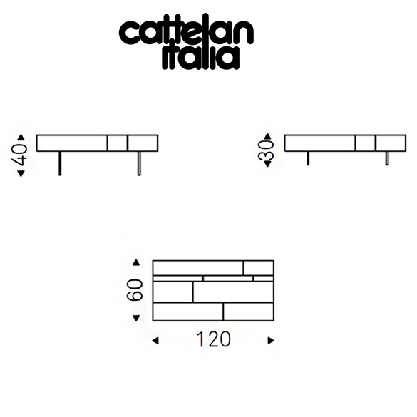 Cattelan Italia LINGOTTO Couchtisch 120x60 cm - SONDERPREIS