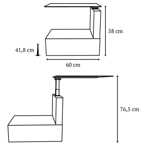 Ozzio MALIBU höhenverstellbarer Beistell- oder Nachttisch (X506)