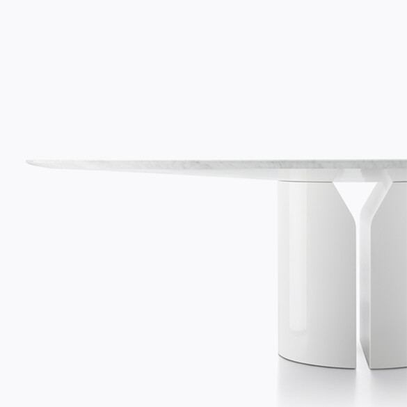 MDF Italia NVL TABLE ovaler Designer Tisch 200 cm, Marmorplatte