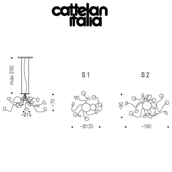 Cattelan Italia OKTOPUS S2 Hngeleuchte 180 cm - SONDERPREIS