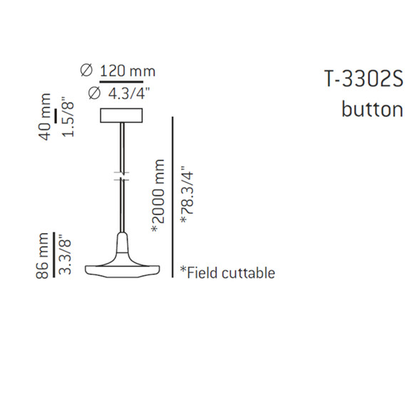 ESTILUZ Button T-3302S LED-Pendelleuchte, 1-flammig