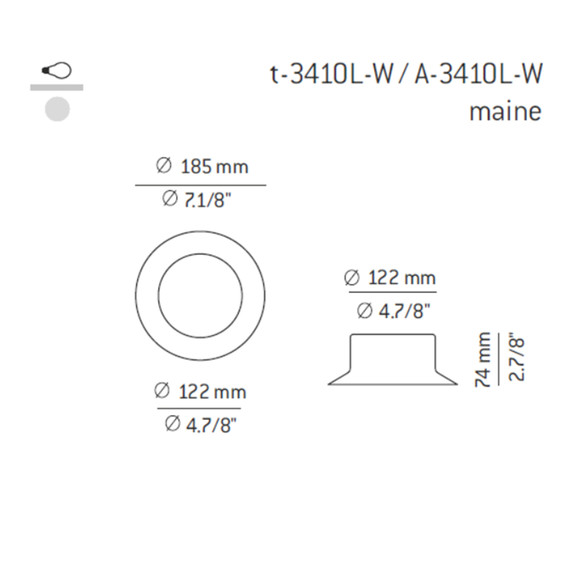 ESTILUZ Maine A/T-3410L LED-Decken- & Wandleuchte Ø 18 cm