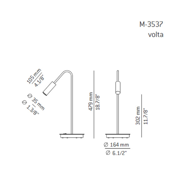 ESTILUZ Volta M-3537 LED-Tischleuchte