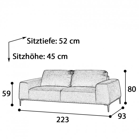 EICHHOLTZ Montado Sofa 2-Sitzer, Grau