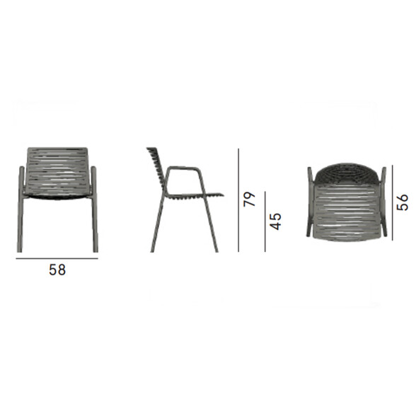 Fast ZEBRA stapelbarer Stuhl mit Armlehnen, In/Outdoor