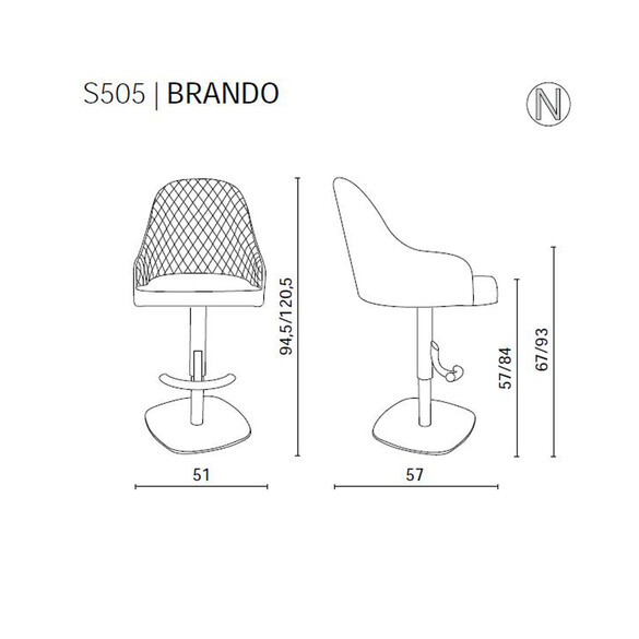 Ozzio BRANDO Designer Barhocker (S505)