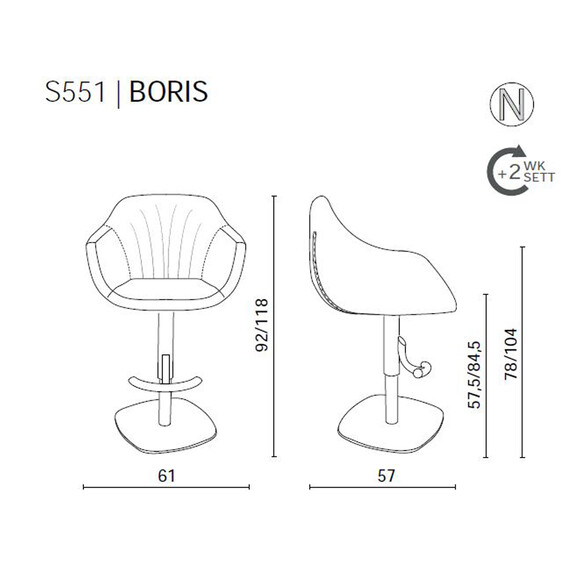 Ozzio BORIS Designer Barhocker (S551)