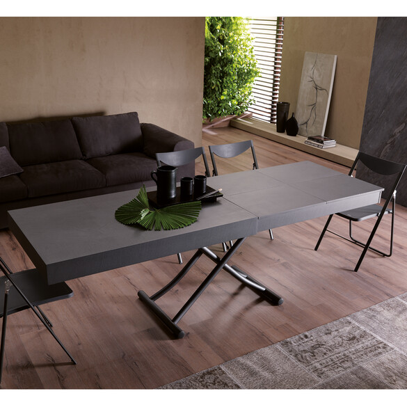 Ozzio NEWOOD Multifunktionstisch Couch- und Esstisch (T123), Zement