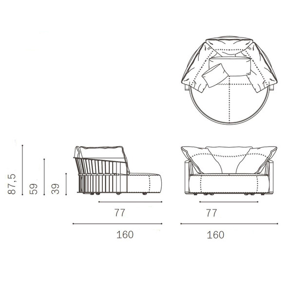 Poltrona Frau SCARLETT Sofa, 360° drehbar