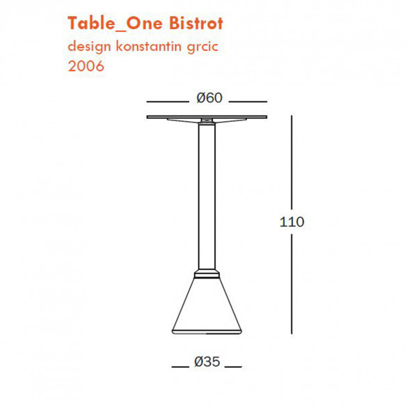 MAGIS Table One Bistrot Tisch Ø 60 cm, In/Outdoor