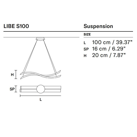 Masiero LIBE S100 LED-Pendelleuchte 100 cm