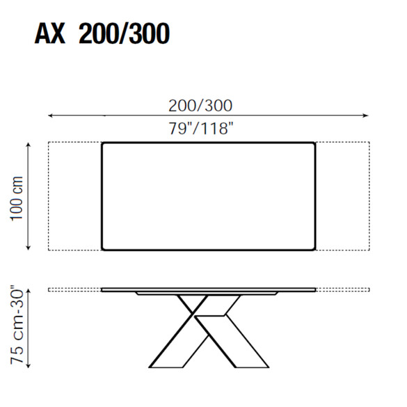 Bonaldo AX ausziehbarer Esstisch 200-300 cm