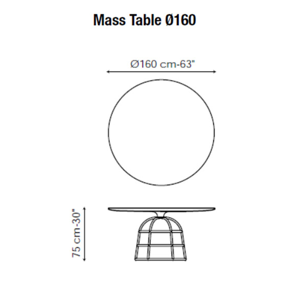 Bonaldo MASS TABLE Designer Esstisch Ø 160 cm