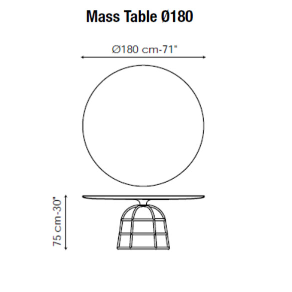 Bonaldo MASS TABLE Designer Esstisch Ø 180 cm