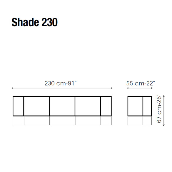 Bonaldo SHADE Designer Sideboard 230 cm