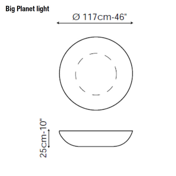 Bonaldo BIG PLANET LIGHT Couchtisch Ø 117 cm mit Licht