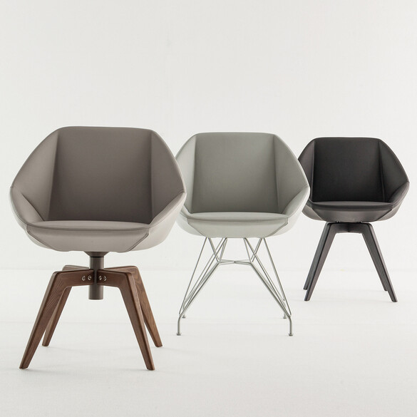 Bonaldo STONE Designer Stuhl mit Holzbeine, drehbar