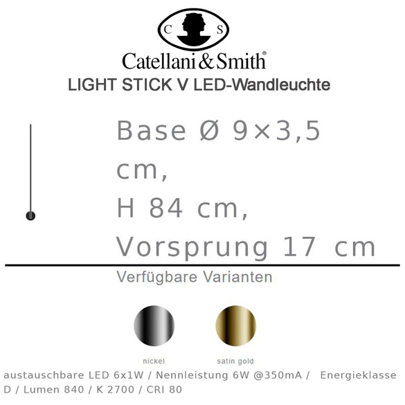 Catellani & Smith LIGHT STICK V LED-Wandleuchte - SONDERPREIS