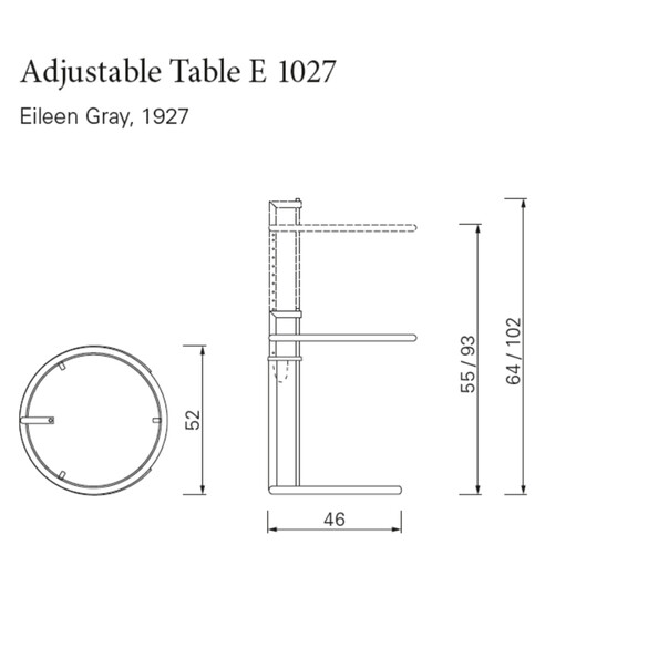 ClassiCon ADJUSTABLE TABLE E1027 Beistelltisch