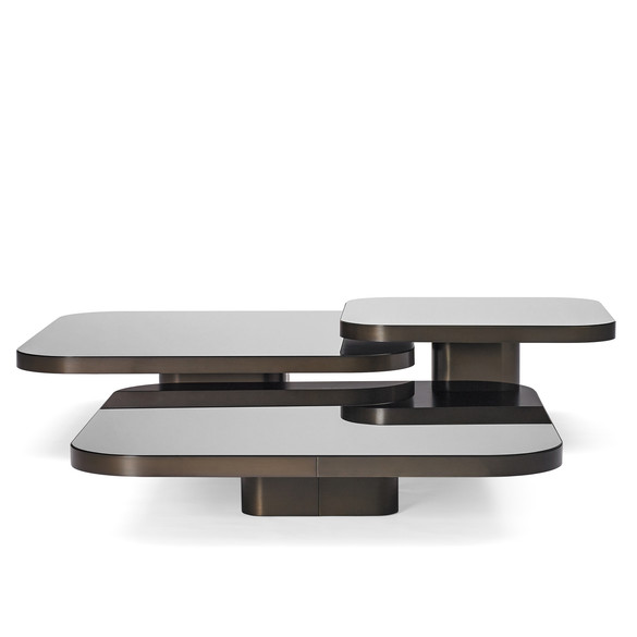 ClassiCon BOW COFFEE TABLE Couchtisch 3-tlg SET, Messing brüniert