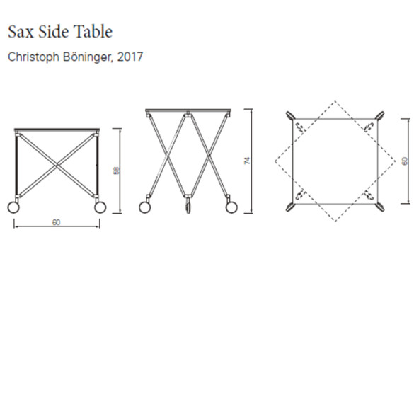 ClassiCon SAX SIDE TABLE Beistelltisch auf Rollen