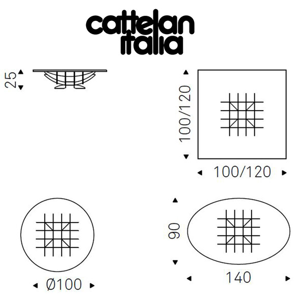 Cattelan Italia ATLAS Couchtisch, verschiedene Größen