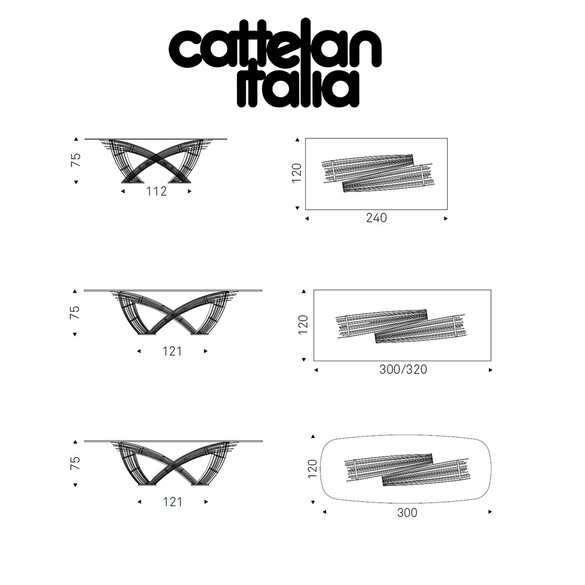 Cattelan Italia HYSTRIX Esstisch, verschiedene Größen