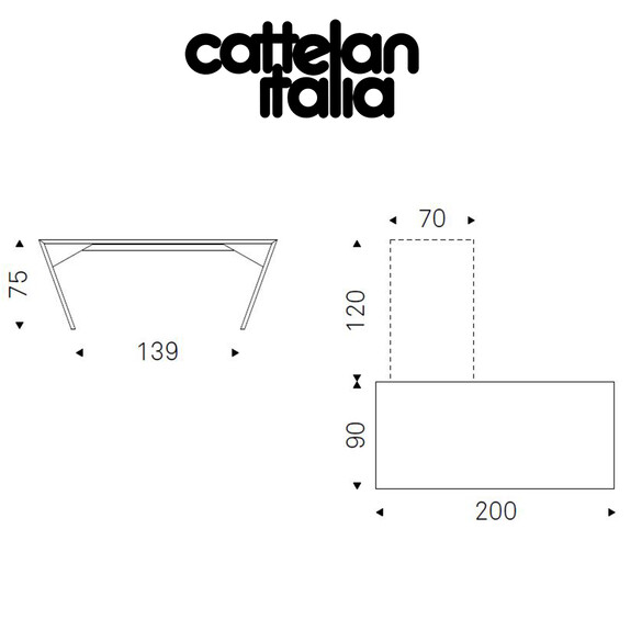 Cattelan Italia VEGA Edelstahl Schreibtisch