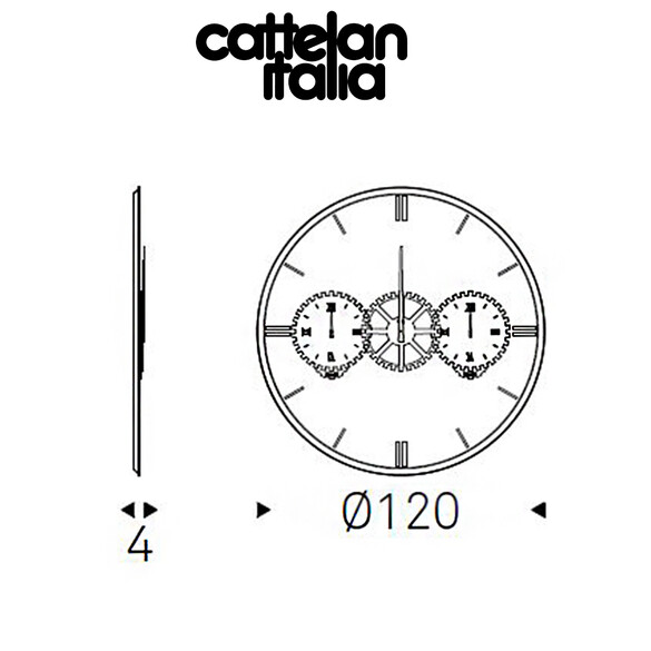 Cattelan Italia TIMES Spiegeluhr  120 cm