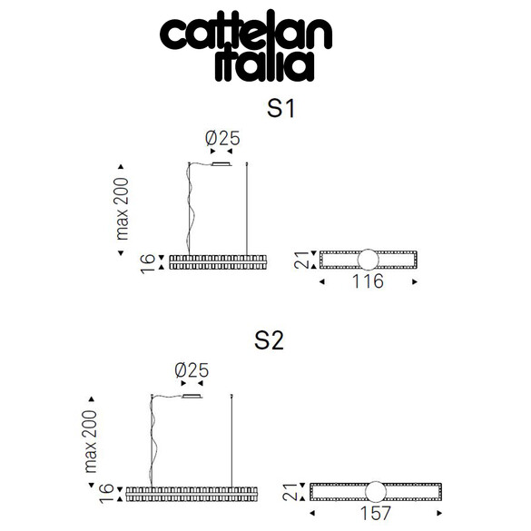 Cattelan Italia PHOENIX S1/S2 LED-Pendelleuchte