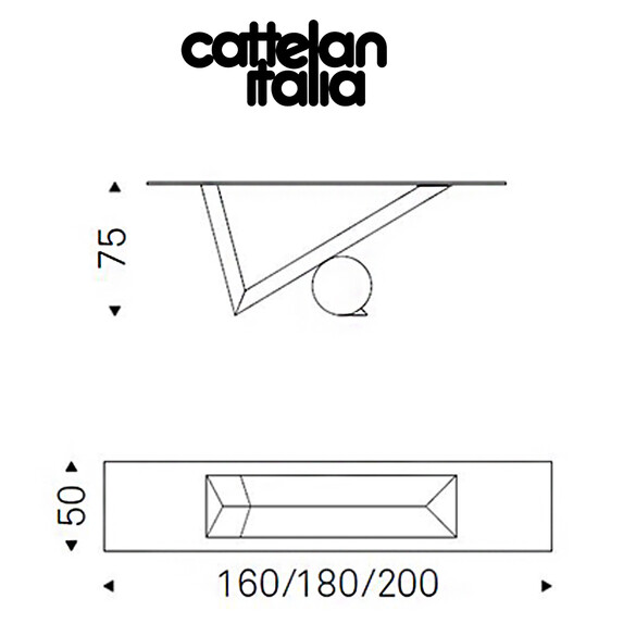 Cattelan Italia VALENTINOX Konsole mit Steinzylinder