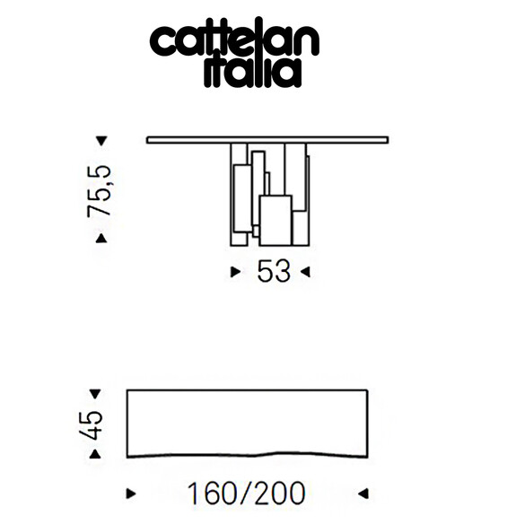 Cattelan Italia SKYLINE Konsole mit Holzplatte