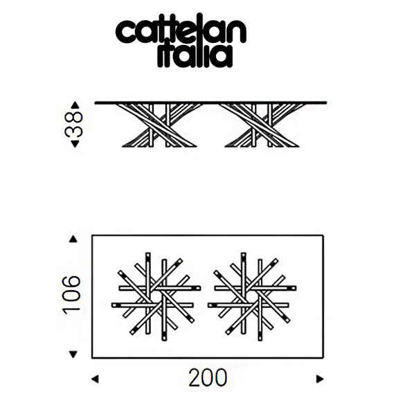 Cattelan Italia ATARI Couchtisch 200x106 cm