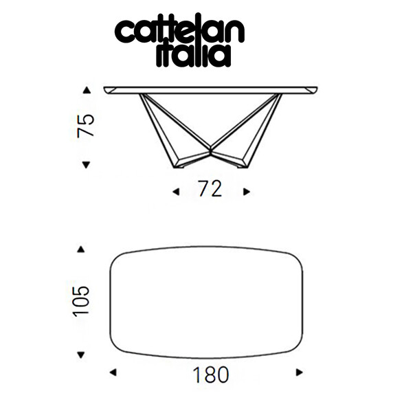 Cattelan Italia SKORPIO WOOD Esstisch 180x105 cm mit abgerundetem Profil