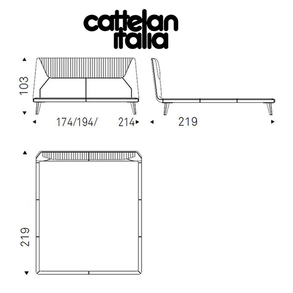Cattelan Italia AMADEUS Bett mit Softlederbezug